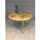Round coffee table with marble tray