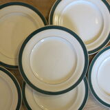 6 assiettes à dessert en demi porcelaine