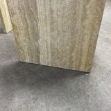 Table basse travertin rectangle bords arrondis