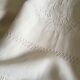 Old original FG Monogram embroidered linen canvas sheet early 20th