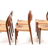 Set of 6 chairs vintage model 71 by N.O.Moller
