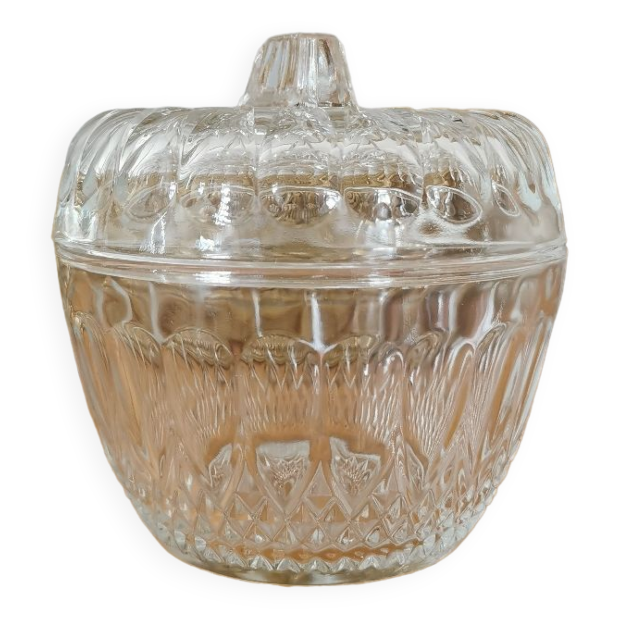 Bonbonnière vintage en verre de Reims
