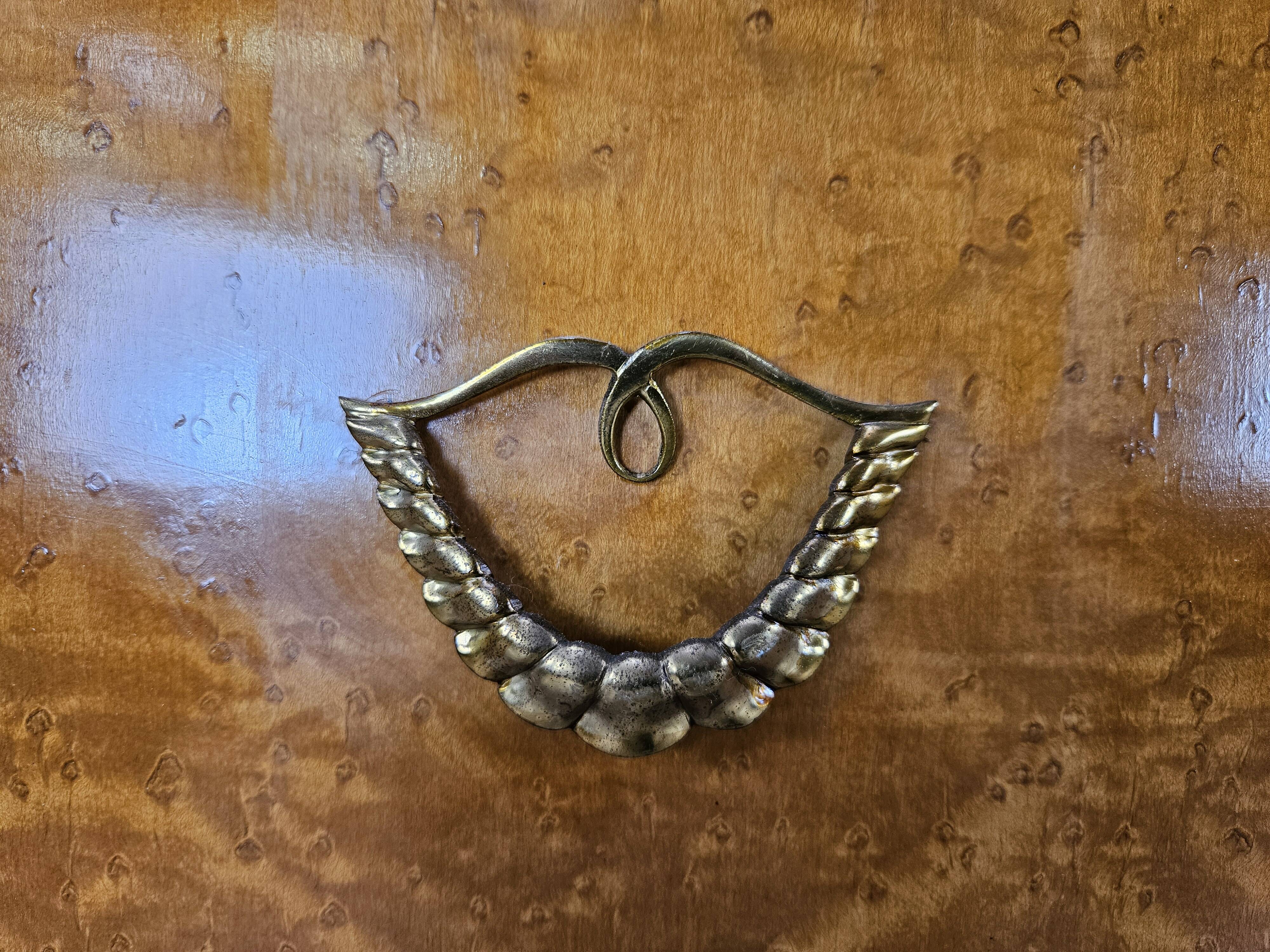 Art Decò Sideboard in Mahogany and Maple with Black Glass and Brass Finishi