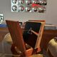 Kiosque / Range-vinyles en bois bubinga – fabrication artisanale