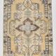 Tapis turc en laine jaune moutarde 4x8, fait main, 125x230 cm