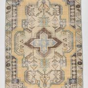 4x8 Mustard Yellow Wool Turkish Rug, Handmade Rug, 125x230Cm
