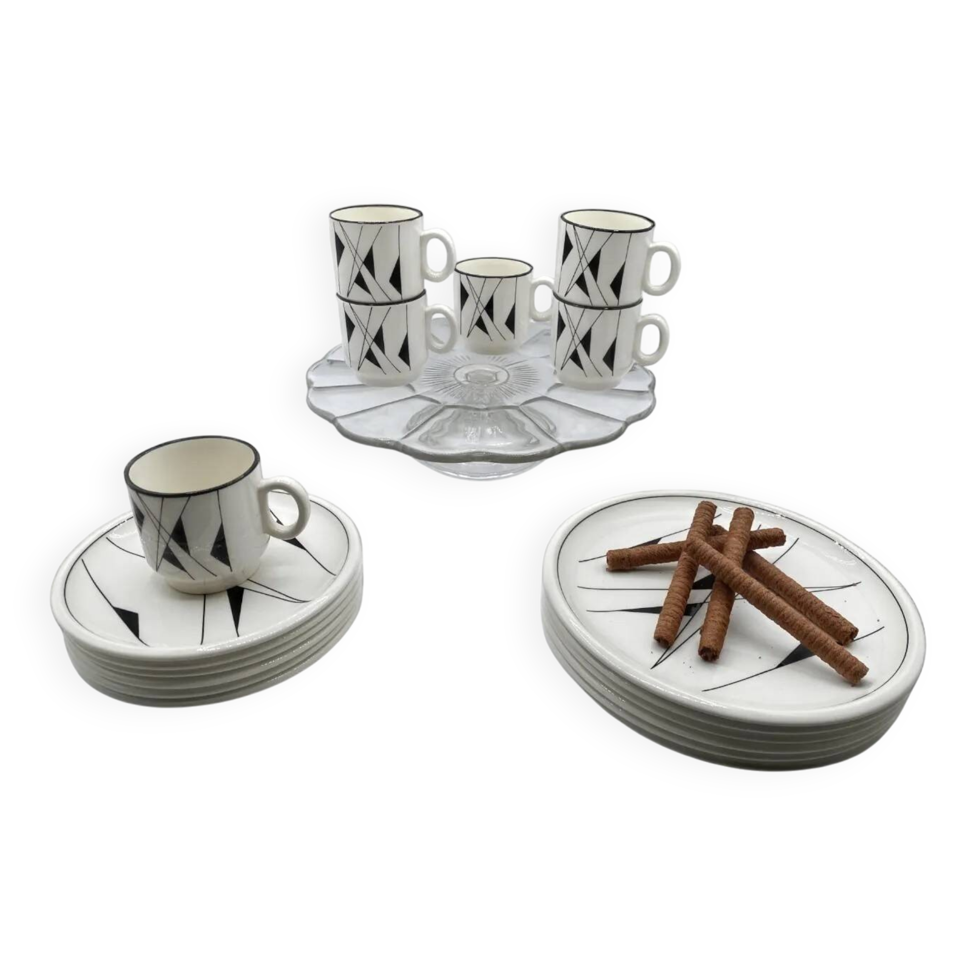 Boch Belgium / Art Deco / Coffee & Cake Set / 18 pieces