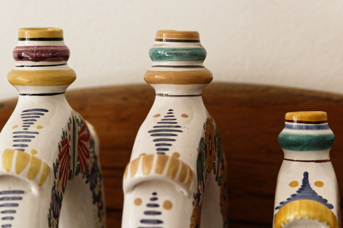 Set of 3 Slovak ceramic soliflores