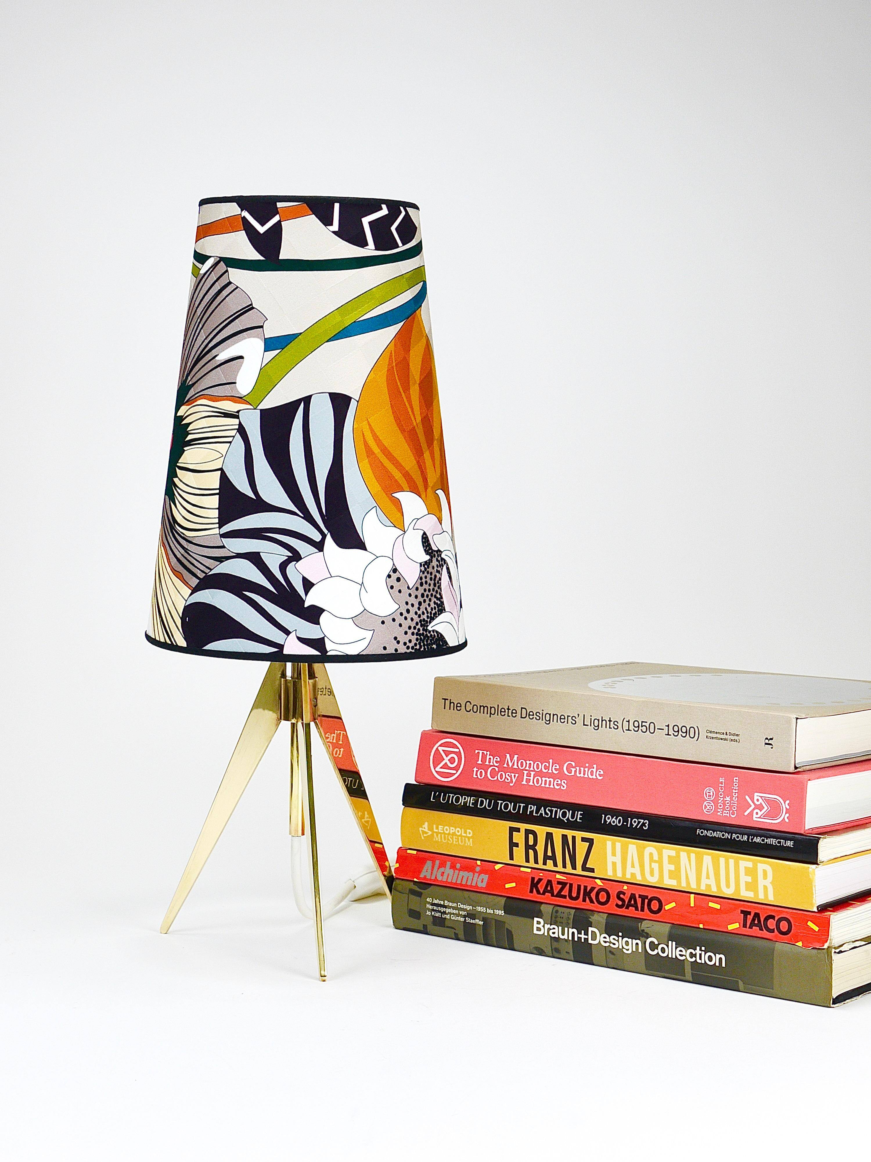 Adjustable tripod table lamp in brass Missoni x Kalmar Vienna, Austria, 1950s