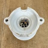 Vintage Porcelain Ceiling Light with Milk Glass , 1950s