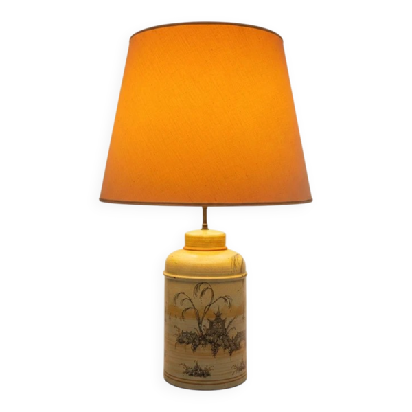 Lampe italienne en céramique signée M Vanni Firenze décor orientaliste
