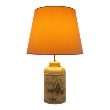 Italian ceramic lamp signed M Vanni Firenze with Orientalist decoration.