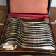 Series of 12 small silver metal spoons