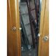 Vintage wardrobe with compass feet and central mirror Scandinavian style design