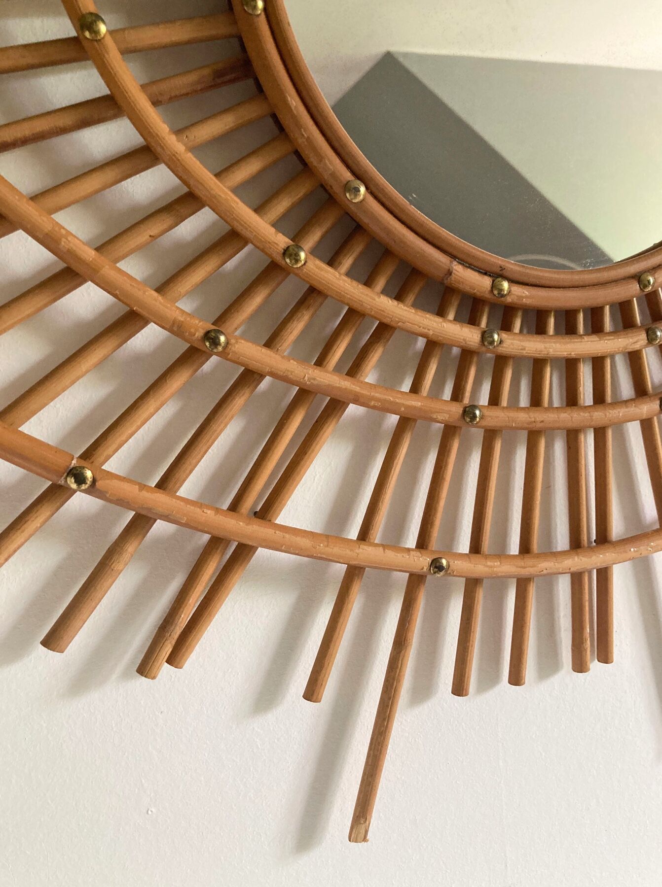 Vintage ortf rattan mirror