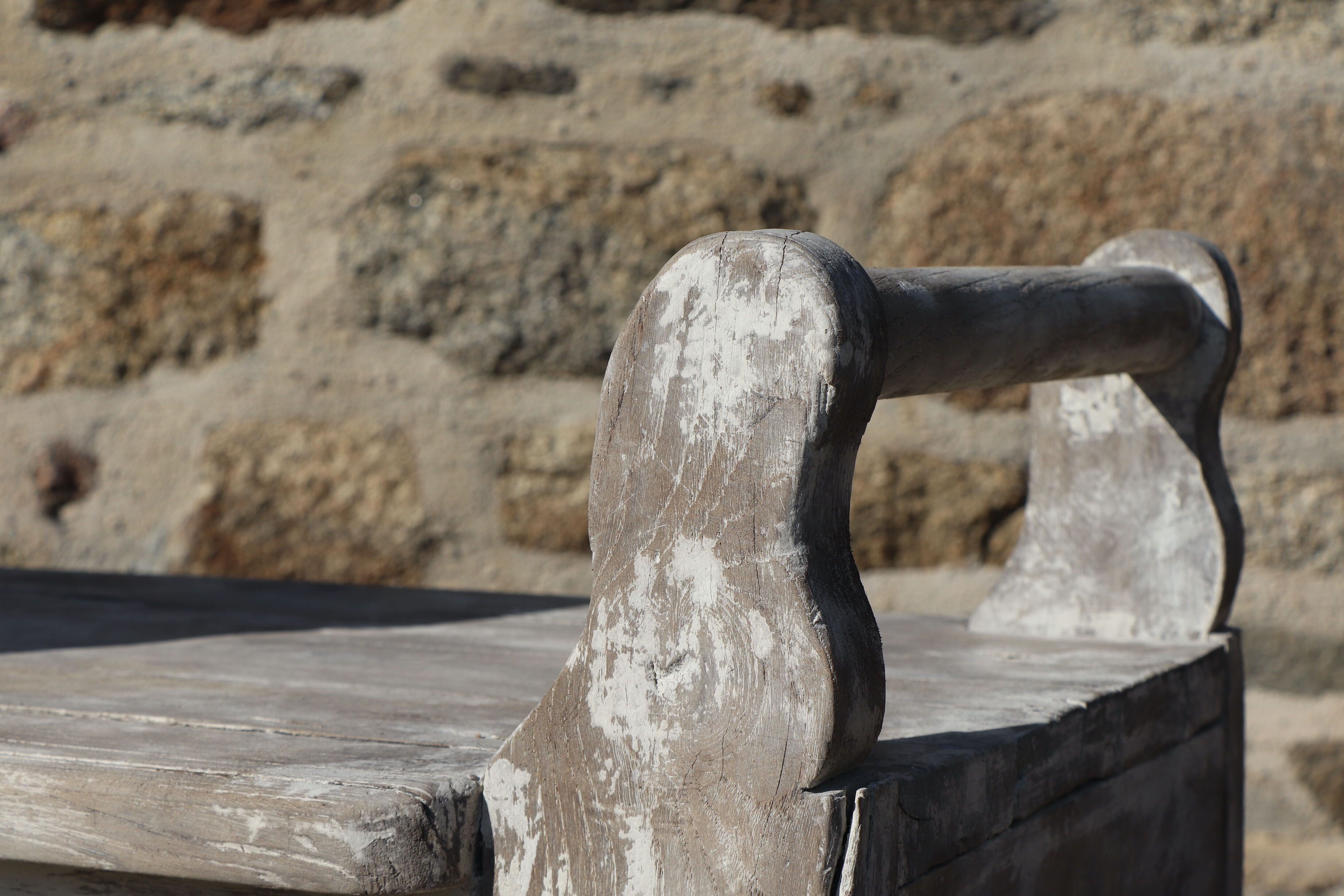 Large bench 19th solid wood patina