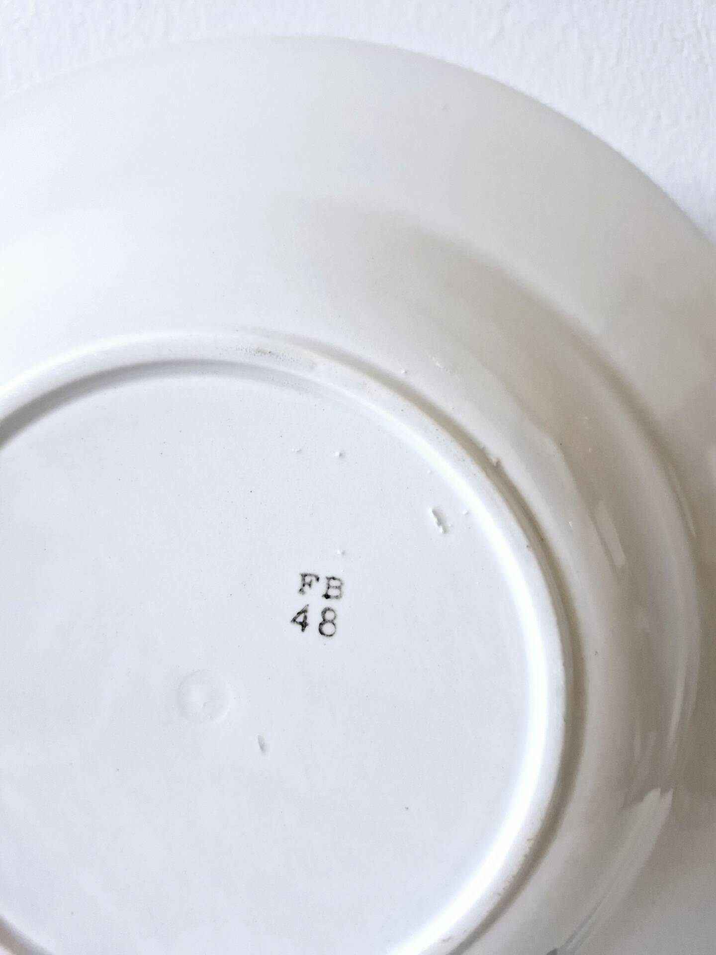 5 assiettes creuses Badonviller oiseaux liseré doré