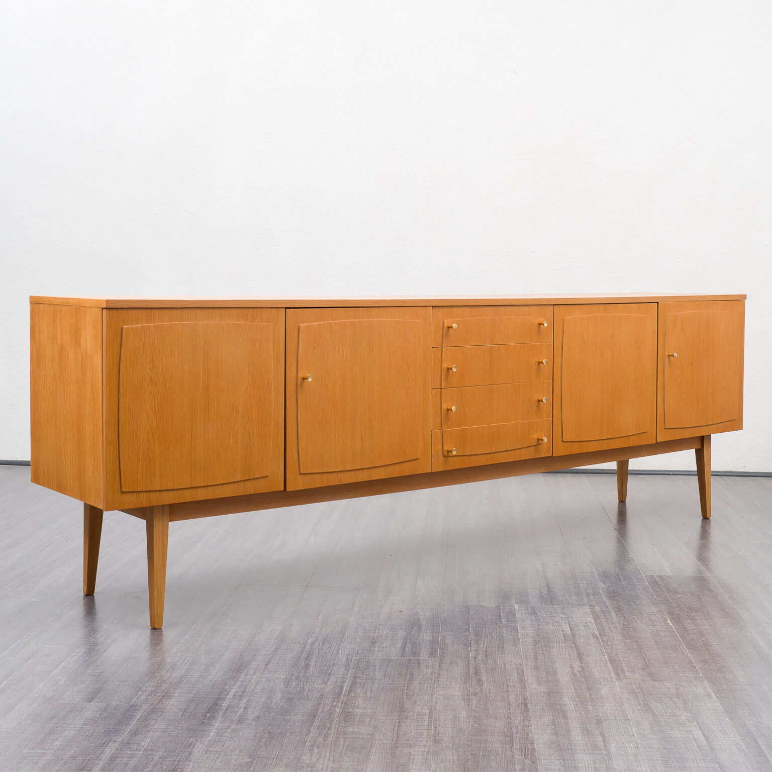 Very large vintage row, oak, restored, 250cm