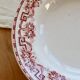 Vintage ironstone deep plate Moulin des Loups Athens model red