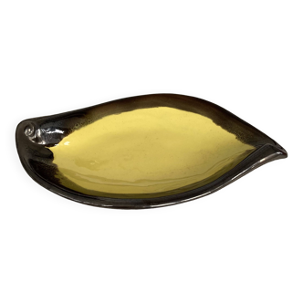 Large yellow and black 50s ceramic bowl
