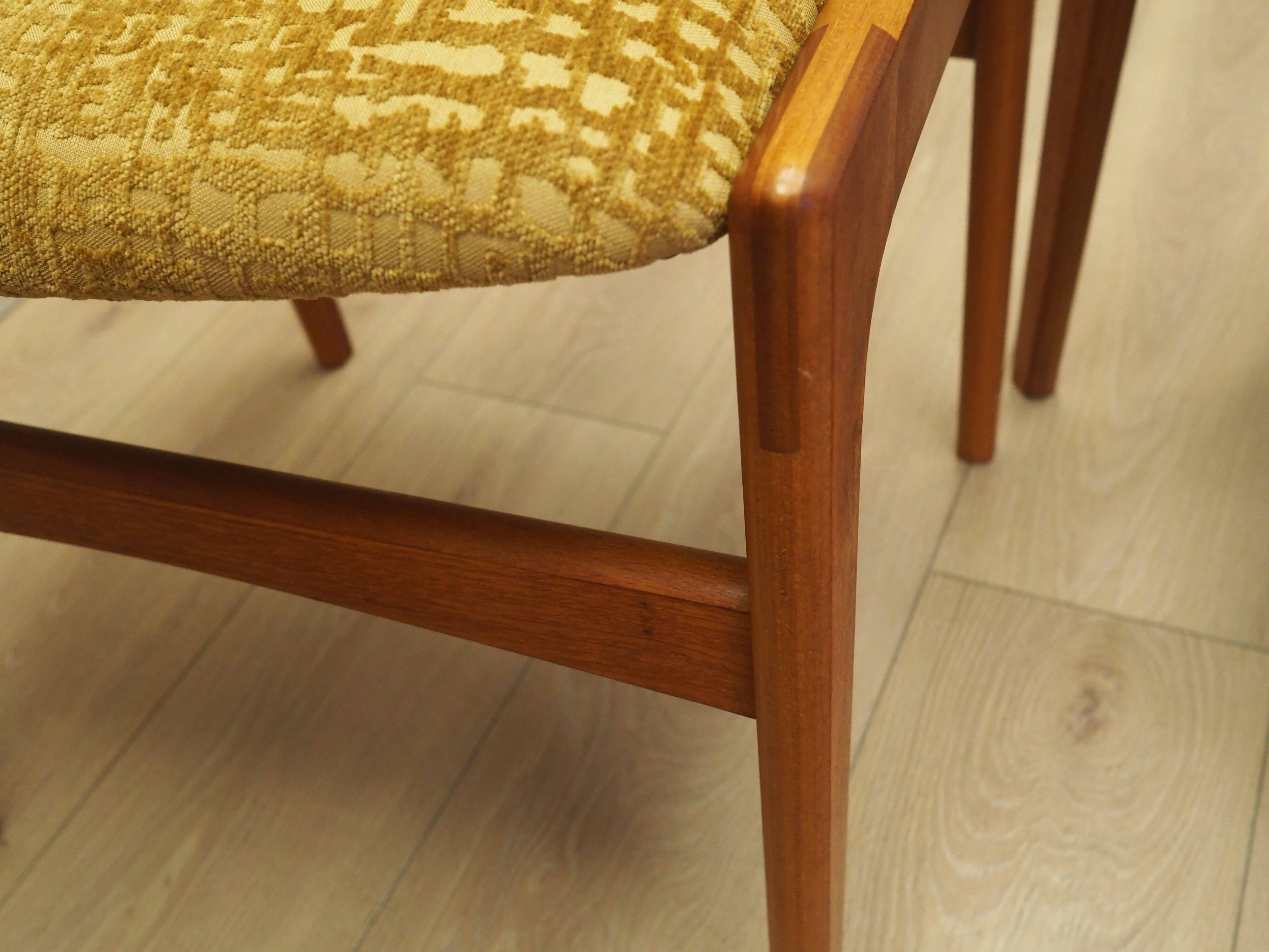 Set of six teak chairs, Danish design, 1970s, production: Denmark