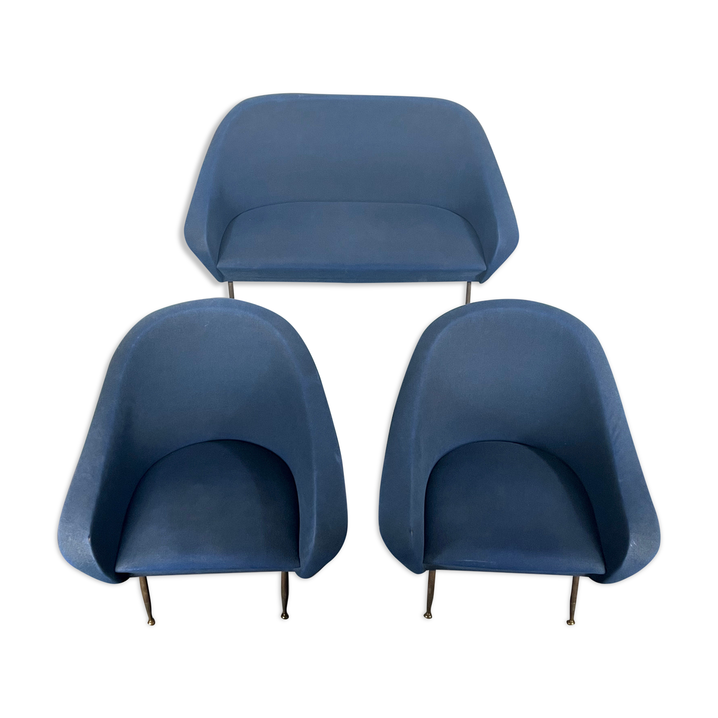 Mid-century modern loveseat and armchairs 50s