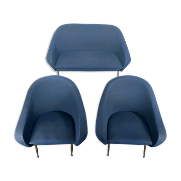 Mid-century modern loveseat and armchairs 50s