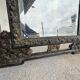 Mirror in brass and blackened wood Louis XIII style around 1880 h: 149 cm