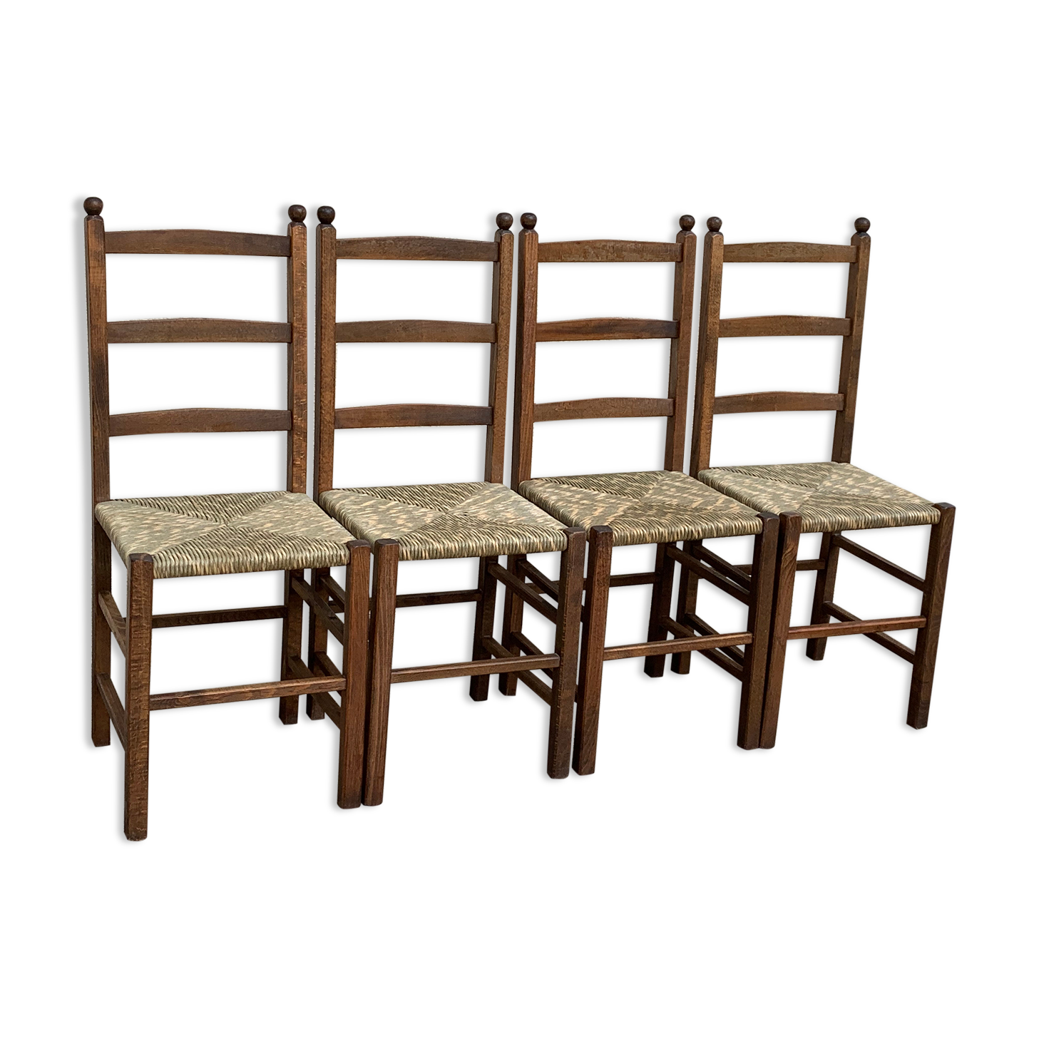 Two-tone straw chairs 1950