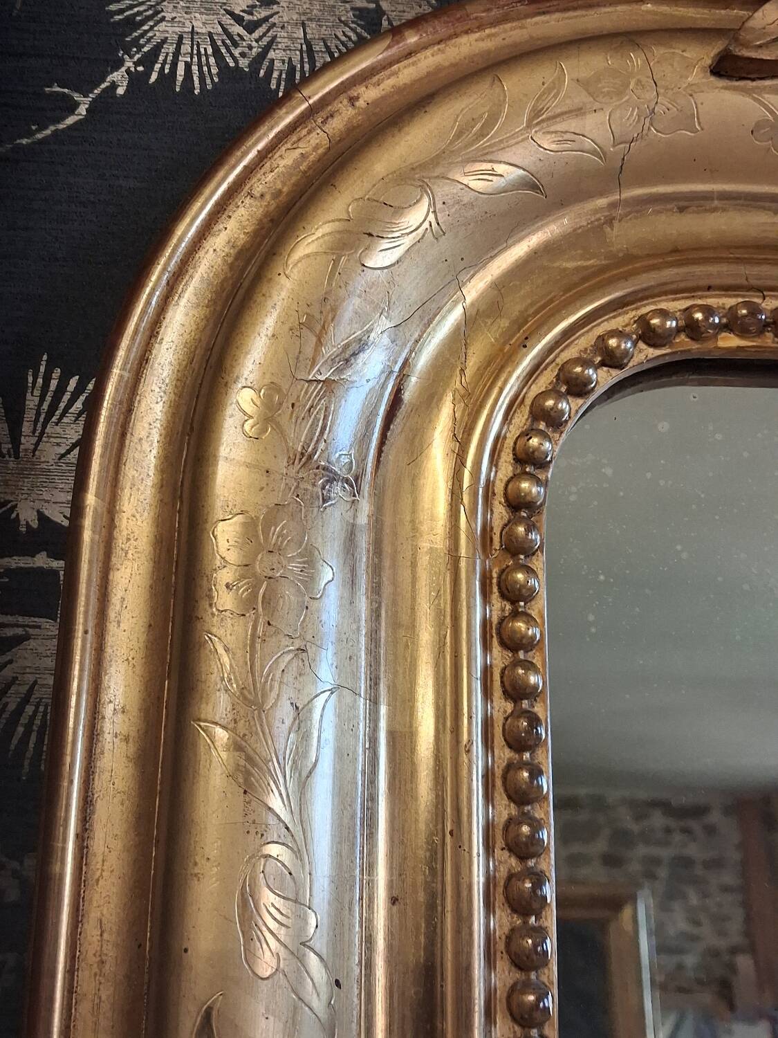 Louis Philippe mirror with pediment 148 x 95