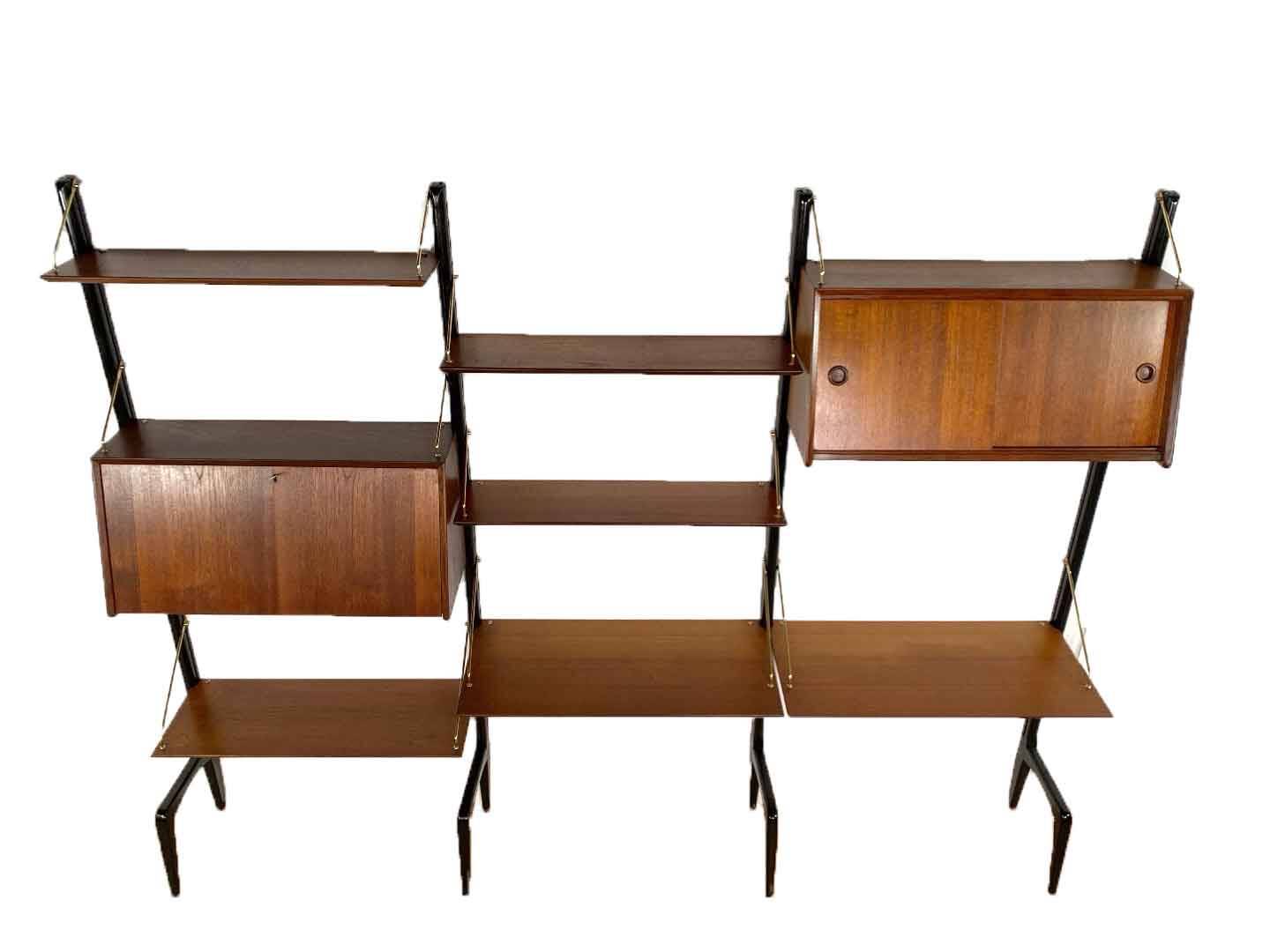 Vintage wall unit with two desks by Louis van Teeffelen for Wébé, 1950s