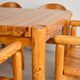 Brutalist table and 6 chairs, Rainer Daumiller, Denmark, 1970s.
