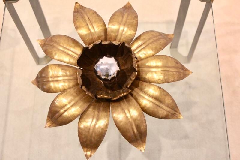 Brass flower ceiling light