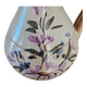 Carafe ou cruche en grès motifs floraux peints à la main