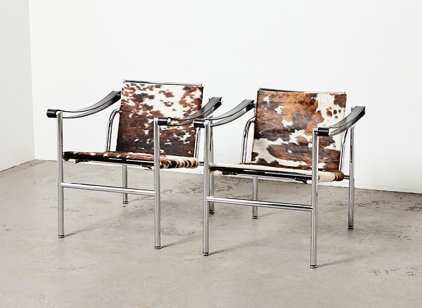 Le Corbusier Pair of LC1 Easy Chairs for Cassina 1990