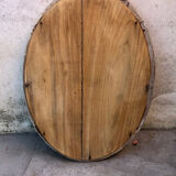 Oval wooden mirror
