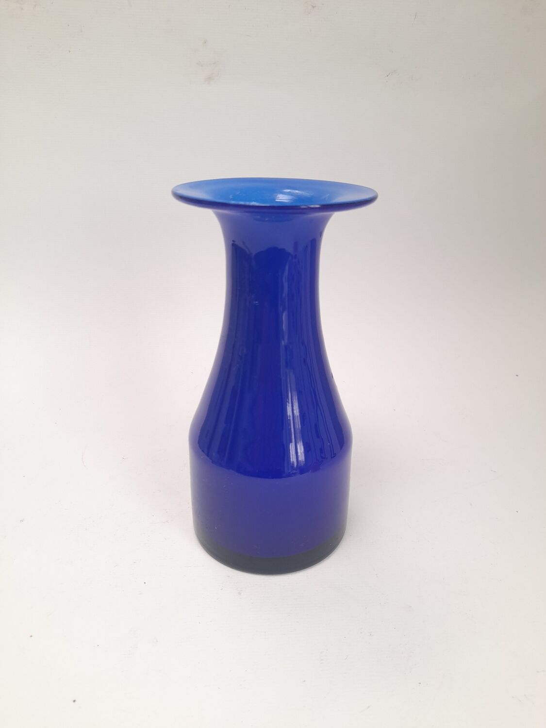 Scandinavian vase in cobalt blue opaline.