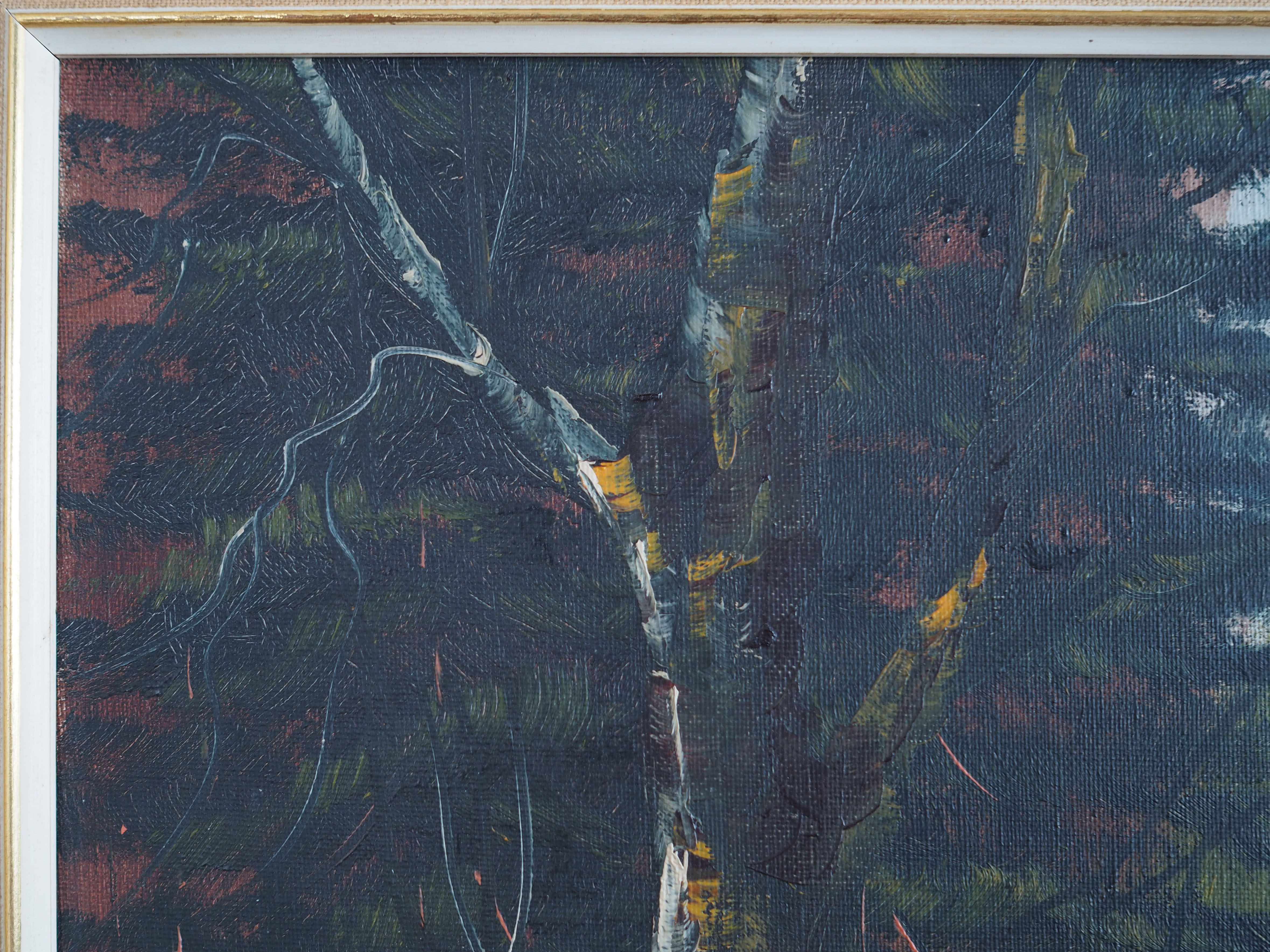 Painting „The Deep in the forest”, Scandinavian design, 1970s
