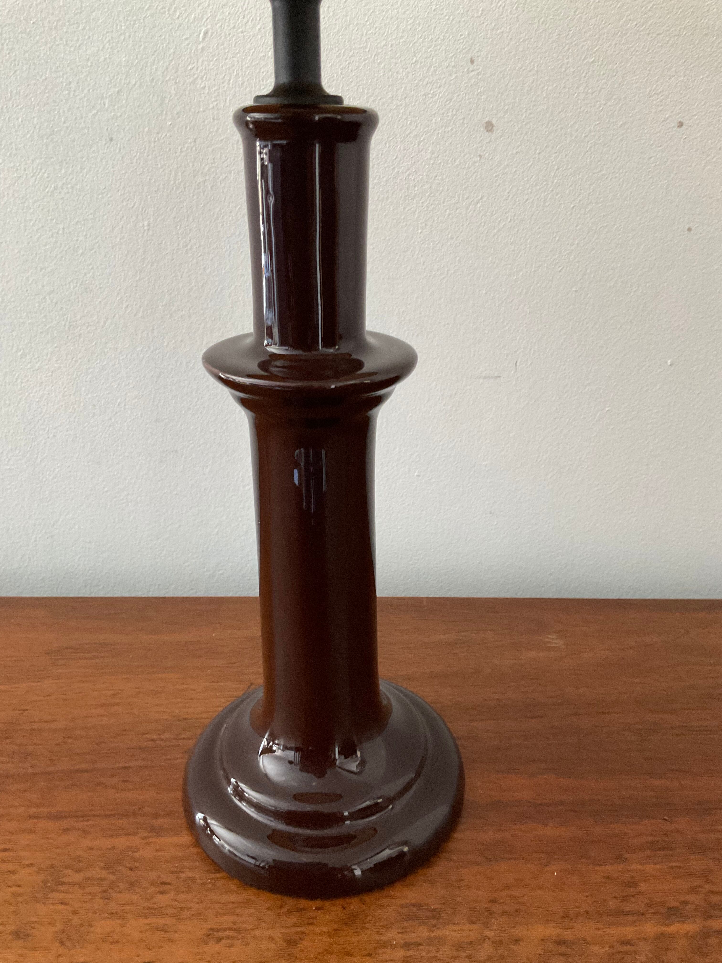 Vintage enamelled ceramic lamp