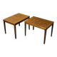 Vintage Mid-Century Scandinavian Modern Brown Teak Side Tables