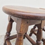 Pair of 19th century solid oak stools