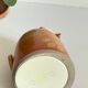 Vintage enameled stoneware owl money box