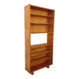 Large vintage oak wood bookcase shelf from the 50s 60s