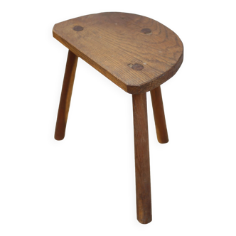 Tabouret tripode , tabouret bois, tabouret de traite, tabouret ancien, porte-plante