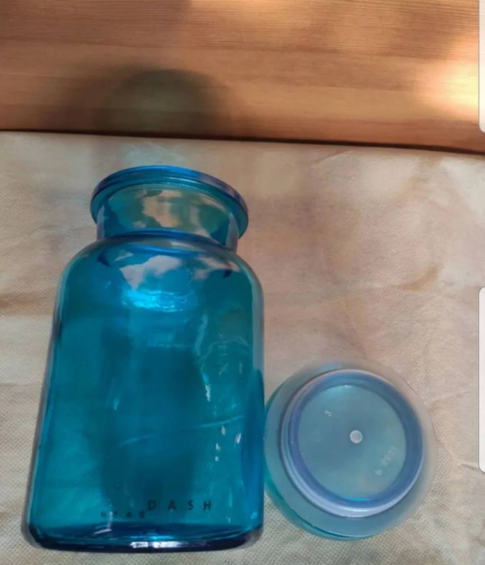 Blue glass apothecary jar, Belgium