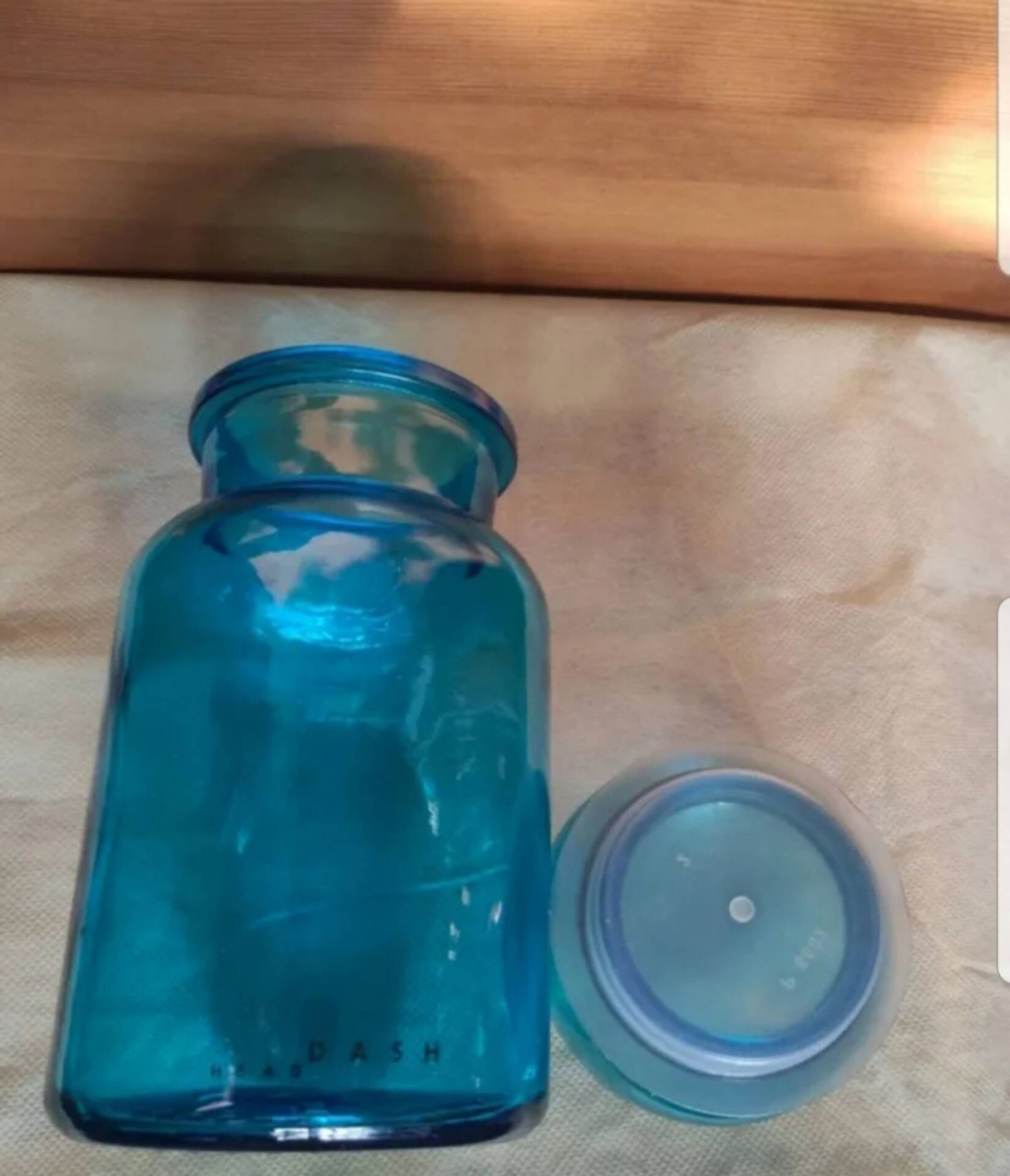 Blue glass apothecary jar, Belgium