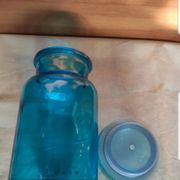 Blue glass apothecary jar, Belgium