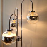Lampadaire vintage 3 globes argentes