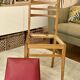 Set of 5 vintage chairs - Beech wood - Faux leather - 1950s