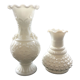 Paire de vases en verre blanc